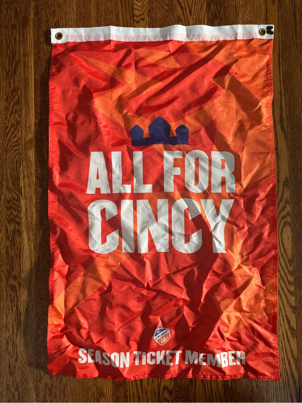CINCINNATI FC SOCCER FLAG BANNER! (All for Cincy) SEASON TICKET MEMBER FLAG!